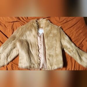 BCBGeneration Faux Fur Jacket in Tan